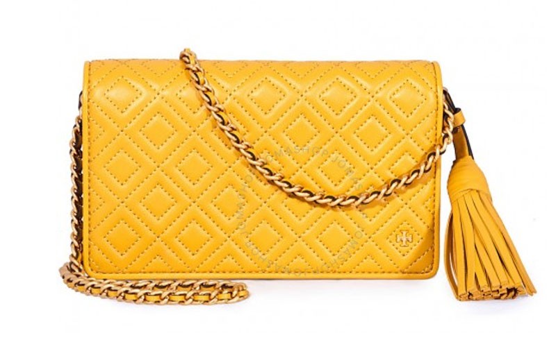 Tory Burch Fleming Flat Wallet Crossbody Bag Yellow