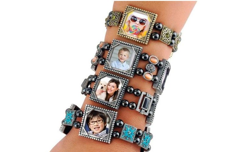 Stones Photo Charm Bracelets