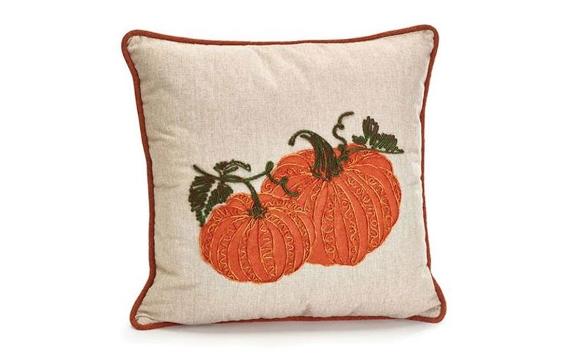 Square Pillow with Pumpkins