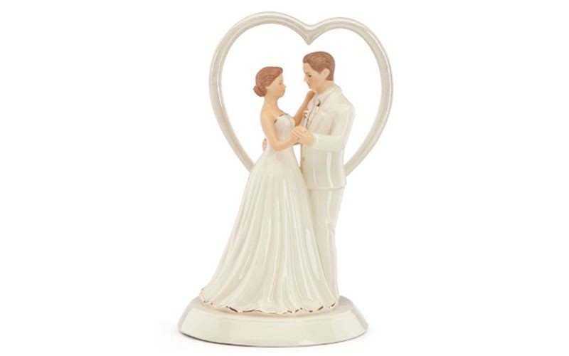 Heart Wedding Cake Topper Figurines