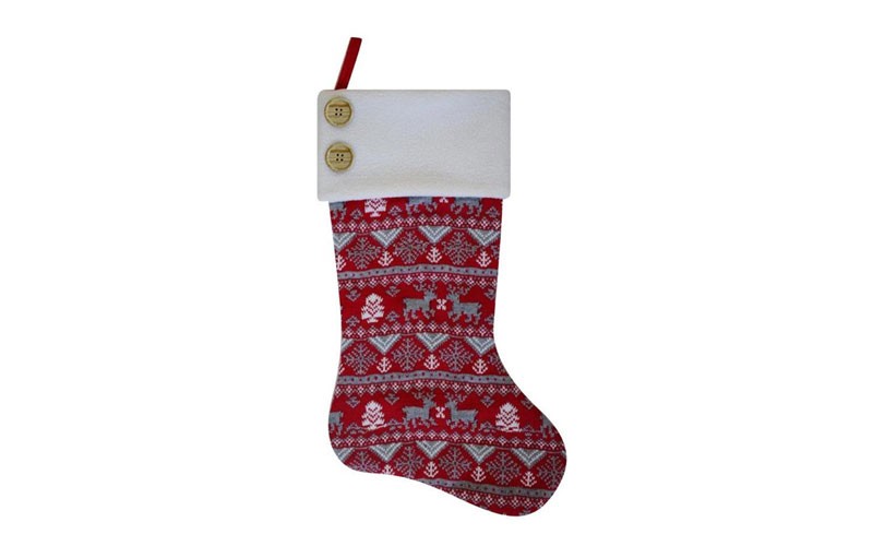 Holiday Living HL Knitted Stocking W/Button