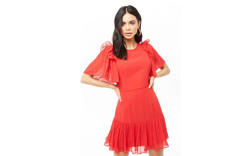 Pleated Mini Dress