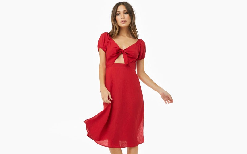 Tie Front Cutout Dress