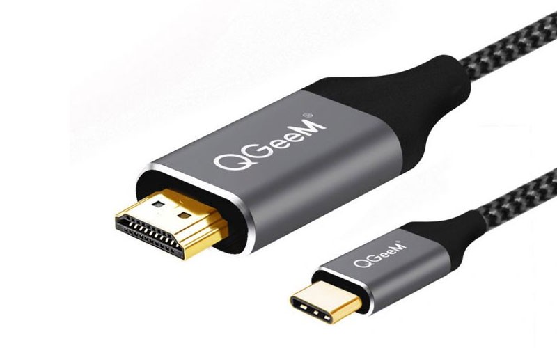 QGeeM 1.8m USB-C to HDMI 4K Adapter Cable for Huawei Mate 20 MacBook Pro