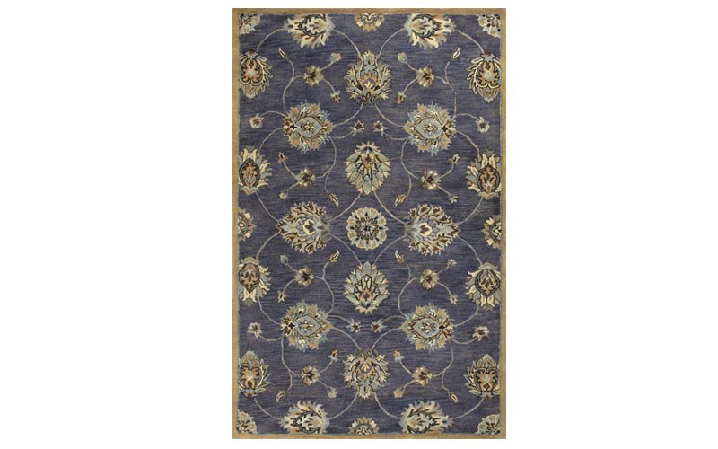 KAS Rugs Syriana 6024 Midnight Kashan Hand Tufted 100% New Zealand Wool 5' x 8' 