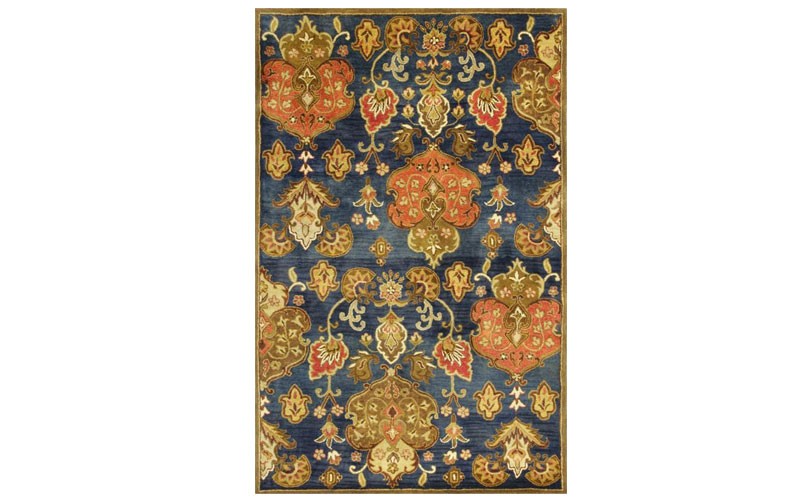 KAS Rugs Syriana 6020 Navy Tapestry Hand Tufted 100% New Zealand Wool 5' x 8'