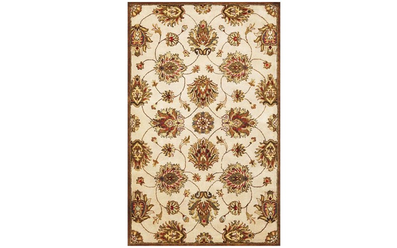 KAS Rugs Syriana 6005 Ivory Allover Kashan Hand Tufted 100% New Zealand Wool