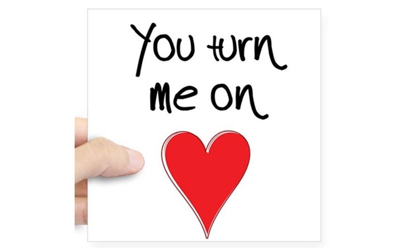 You Turn Me On Heart And Typography Sticker