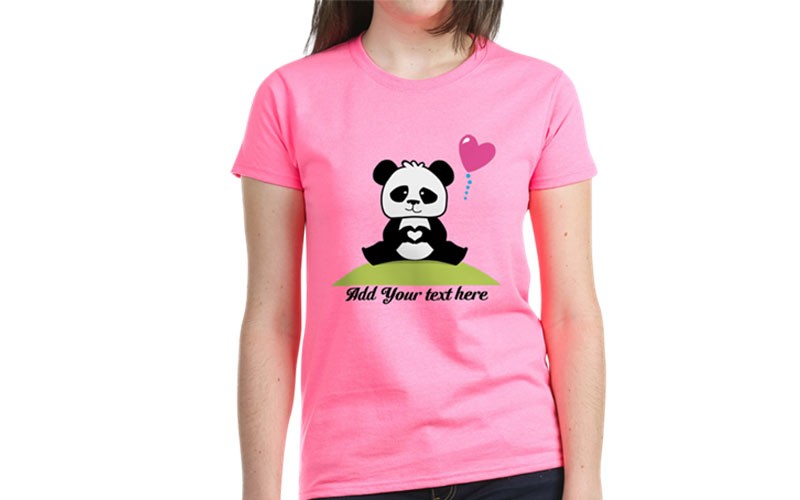 Panda Hands Showing Love Women'S Dark T-Shirt