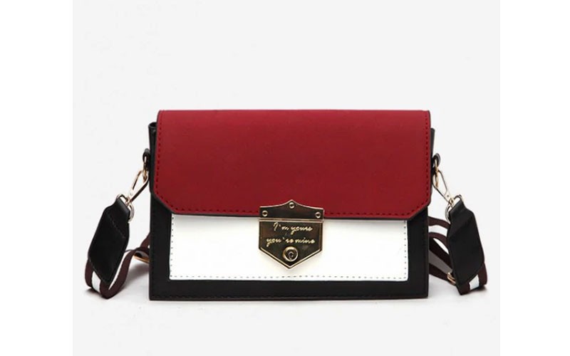 Striped Shoulder Strap Hasp Design Crossbody Bag