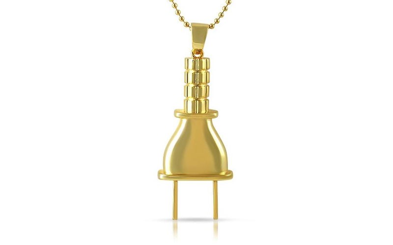 Gold Plug Polished Hip Hop Pendant For Men