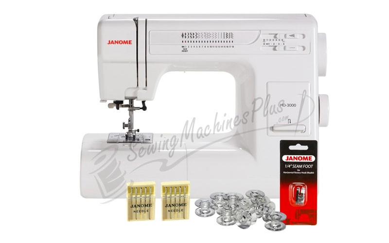Janome HD3000 Heavy Duty Mechanical Sewing Machine w/ Free Bonus Package