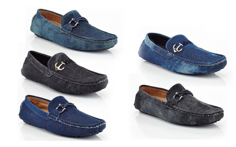 Closeout Solo Mens Slip On Casual Denim Loafers