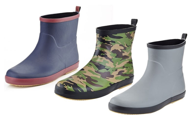 Mens Pull On Rubber Rain Boots