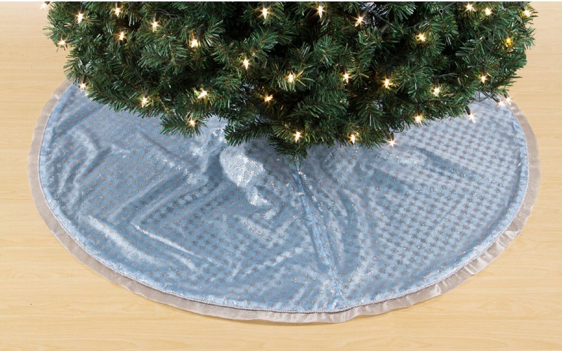 Jaclyn Smith Midnight Clear 52in Silver Tree Skirt