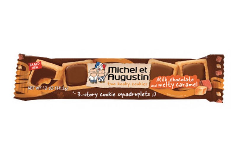 Michel et Augustin Milk Chocolate and Melty Caramel 4 Cookie Squares 1.07 Oz