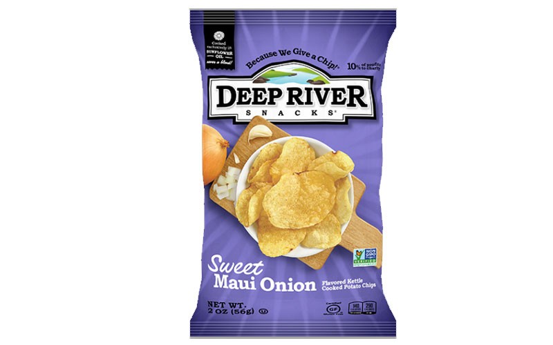 Deep River Sweet Maui Onion Kettle Chips 2 Oz Bags