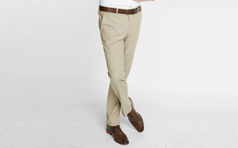 Slim Chambray Khaki Dress Pant