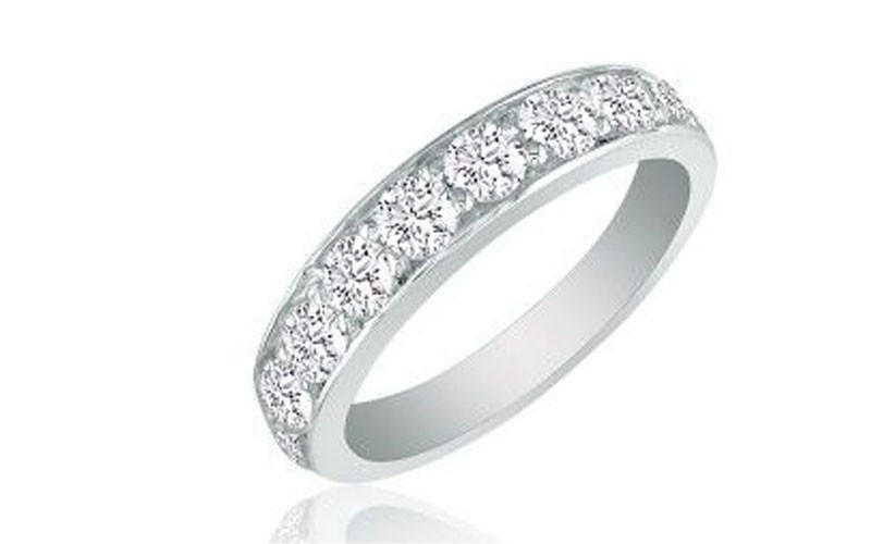 2/3Ct Diamond Band In 10K White Gold