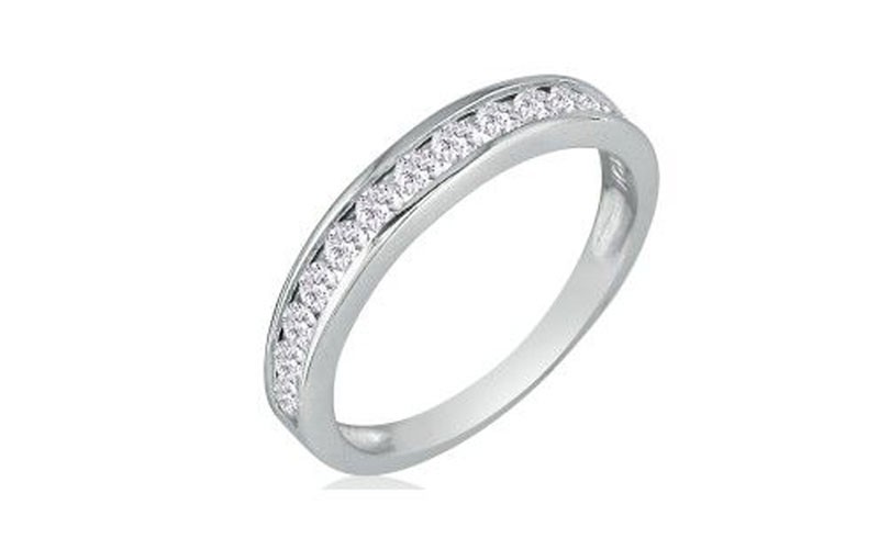 1/2Ct Channel Set Diamond Anniversary Band In 14K White Gold