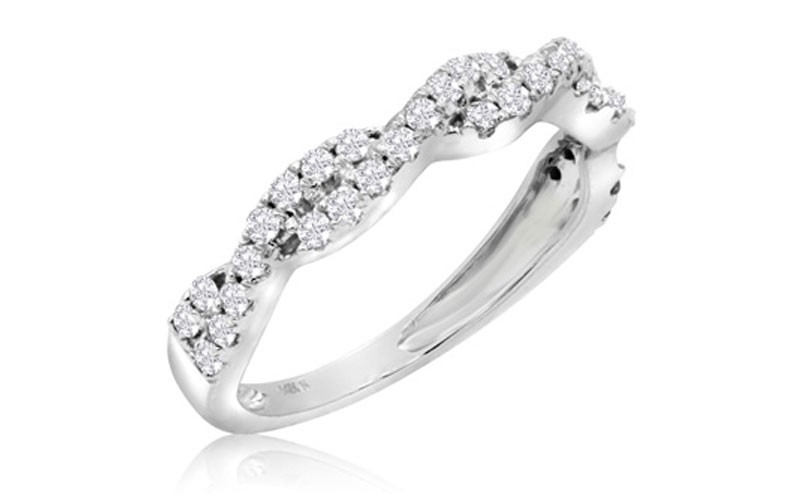 1/4 Carat Diamond Crossover Band In White Gold