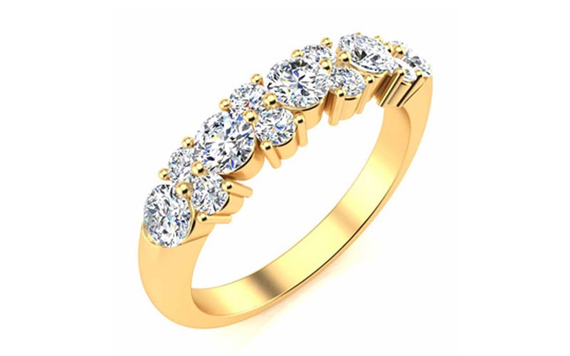 3/4 Carat Diamond Garland Ring In 14K Yellow Gold