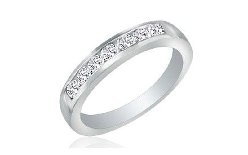 1/3Ct Platinum Diamond Wedding Band, Channel Set