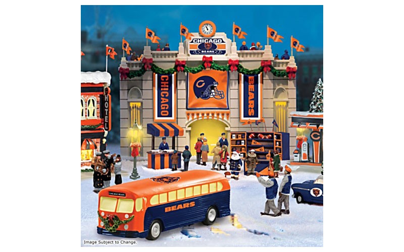  Chicago Bears Illuminated Christmas Village Collectio