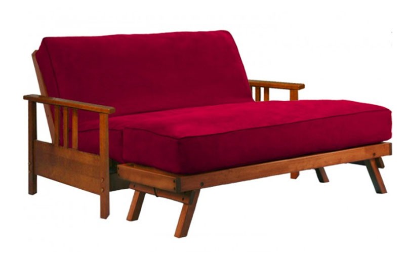 Durango Love Seat Wall Hugger in Warm Cherry Finish Sofa