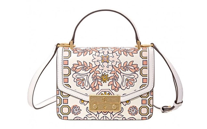 Tory Burch Juliette Floral Print Leather Satchel Bags