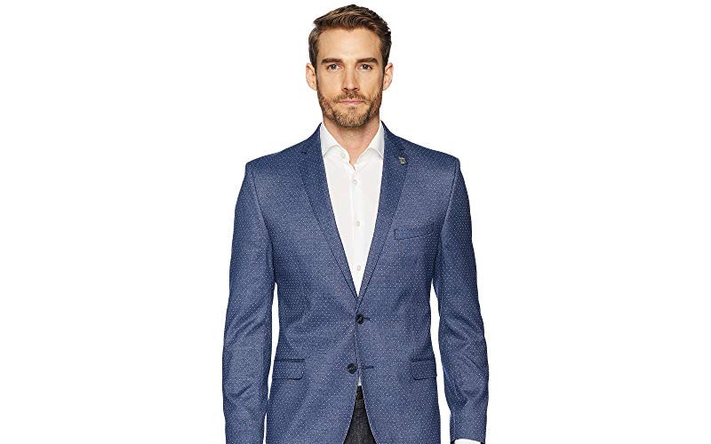 Nick Graham Blue Pin Dot Slim Fit Blazer for Men