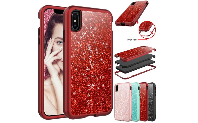 Bling Shockproof Glitter Hard Full Case Cover Protective For iPhone