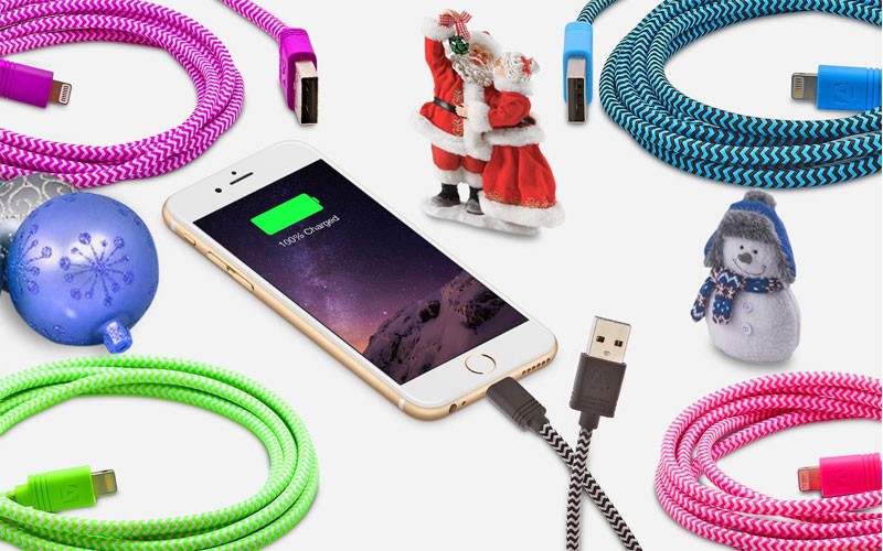 Aduro Apple Certified Sync and Charge Fiber Cloth with Lightning-to-USB Cables