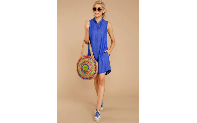 Sweetest Delight Chambray Button Up Dress