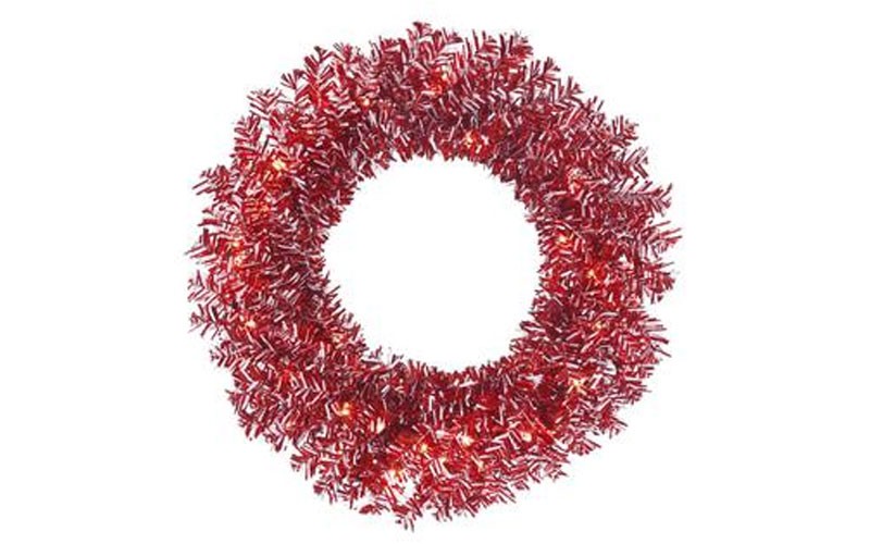 Vickerman 30 Pre-Lit Red and White Candy Cane Artificial Christmas Wreath - Cle
