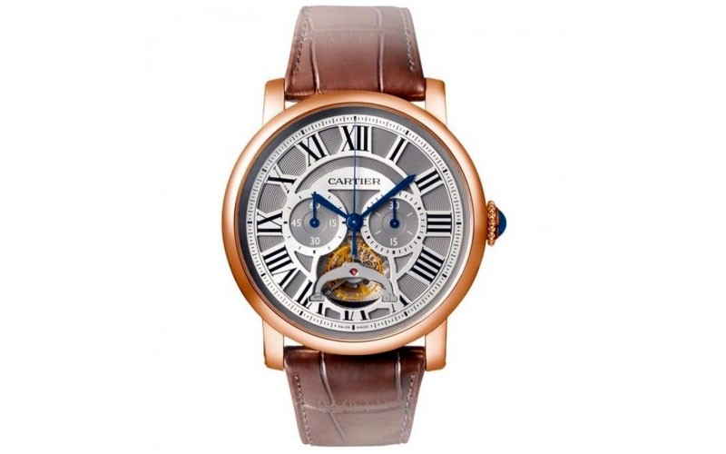Cartier Rotonde Tourbillon Chronograph Grey Dial Men's Watch