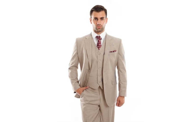 Mens Vintage Wool Suits Notch Lapel Suit Set