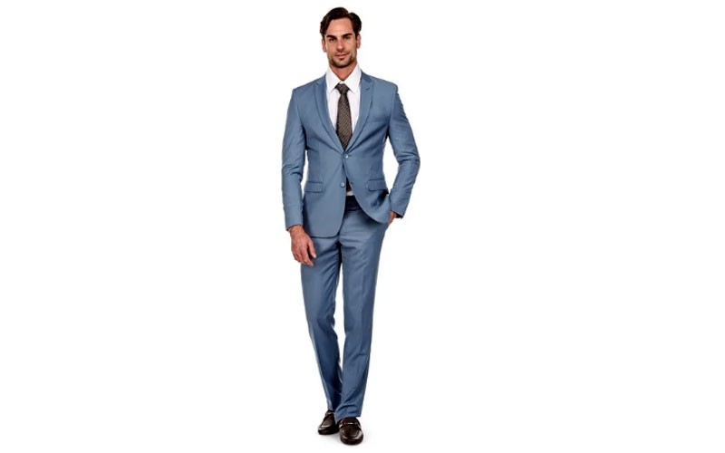 Porto Filo 2 Pcs Light Blue Slim-Fit Men's Suit