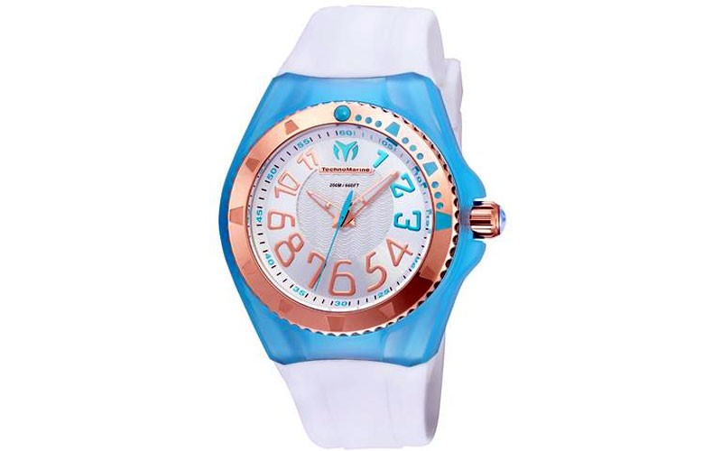 TechnoMarine Cruise Original Lady Rose-Tone Light Case White Rubber Strap