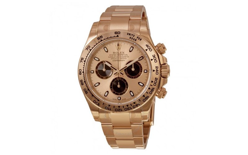 Rolex Cosmograph Daytona Rose Dial 18K Everose Gold Oyster Bracelet Men Watch