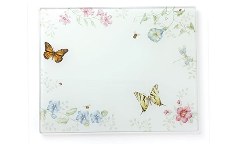 Butterfly Meadow Large Glass Cutting Board