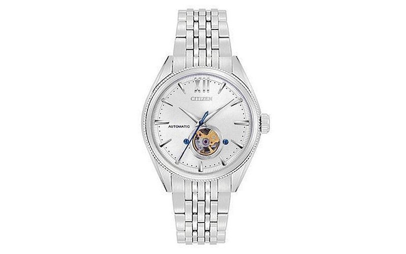 Citizen Grand Classic Automatic Silver Dial Open Heart Stainless Bracelet