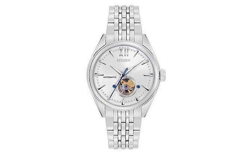 Citizen Grand Classic Automatic Silver Dial Open Heart Stainless Bracelet