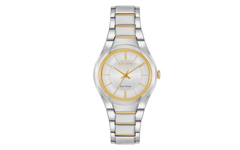 Citizen Womens Eco Drive Paradigm Two Tone Silver Tone Dial Bracelet