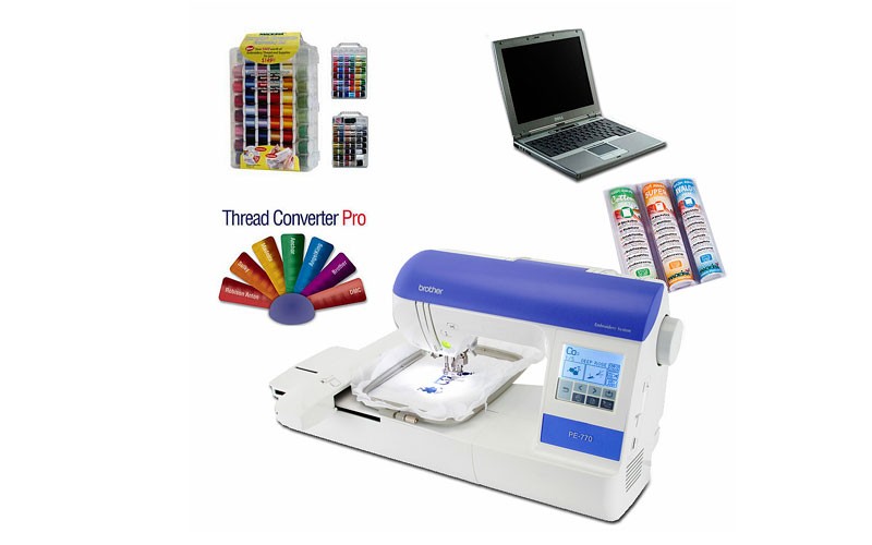 Brother PE-770 Embroidery Machine  (Thread, Designs, Stabilizers, FREE Laptop)