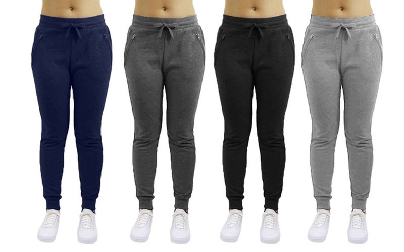 Womens Joggers with Zipper Pockets (2-Pack)