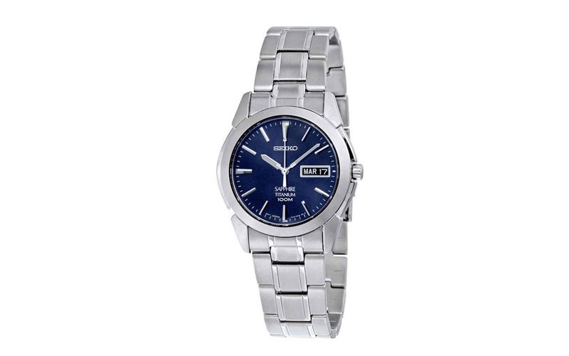 Seiko Mens Quartz Titanium Casual Watch