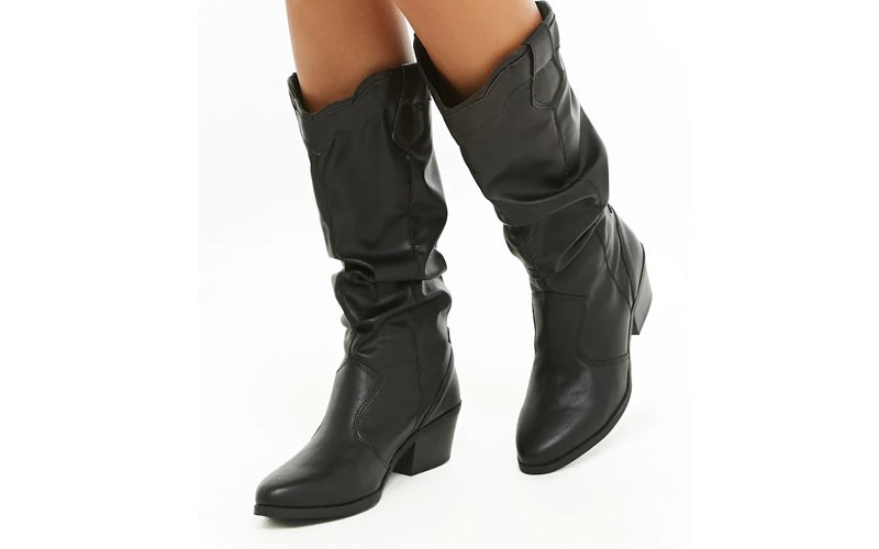 Slouchy Faux Leather Boots