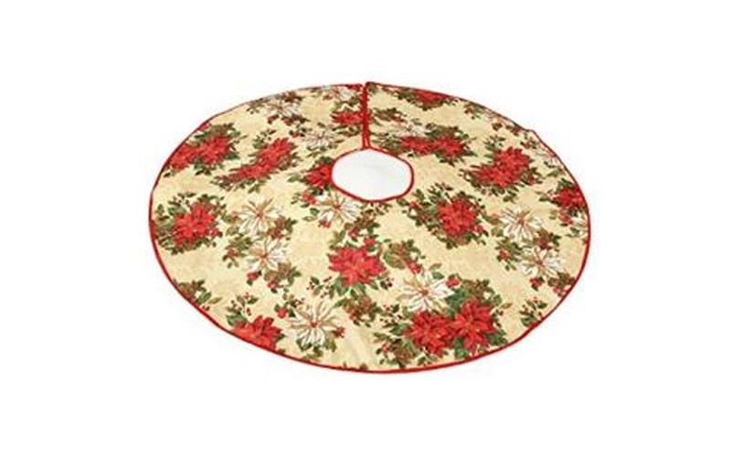 Violet Linen Decorative Christmas Garden Design Tree Skirt, 43