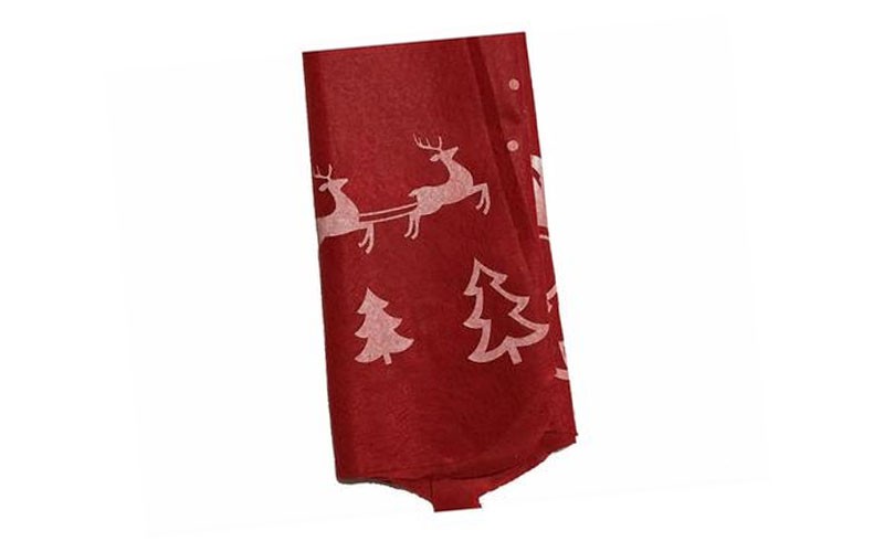 Christmas House Tree Skirt Reindeer & Cones & Snowflake or Joy (red)
